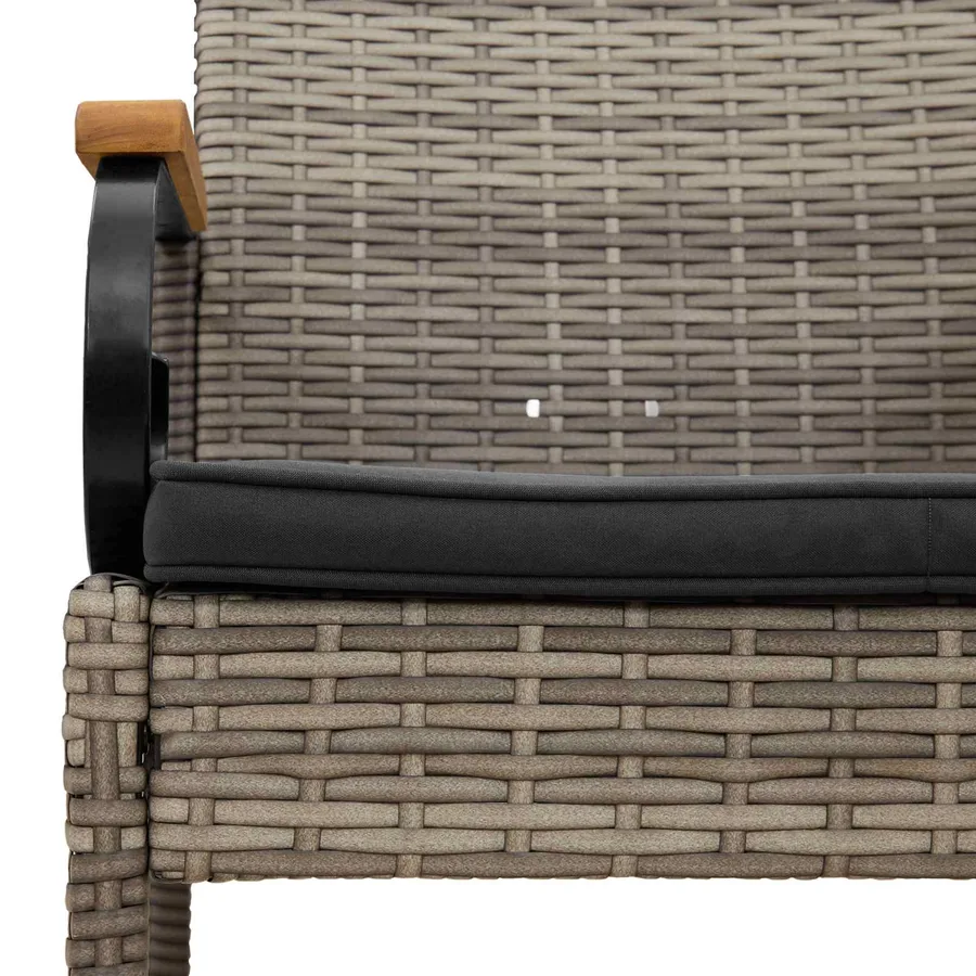 Chaises de jardin avec coussin 2 pcs Gris et bleu marine - 24