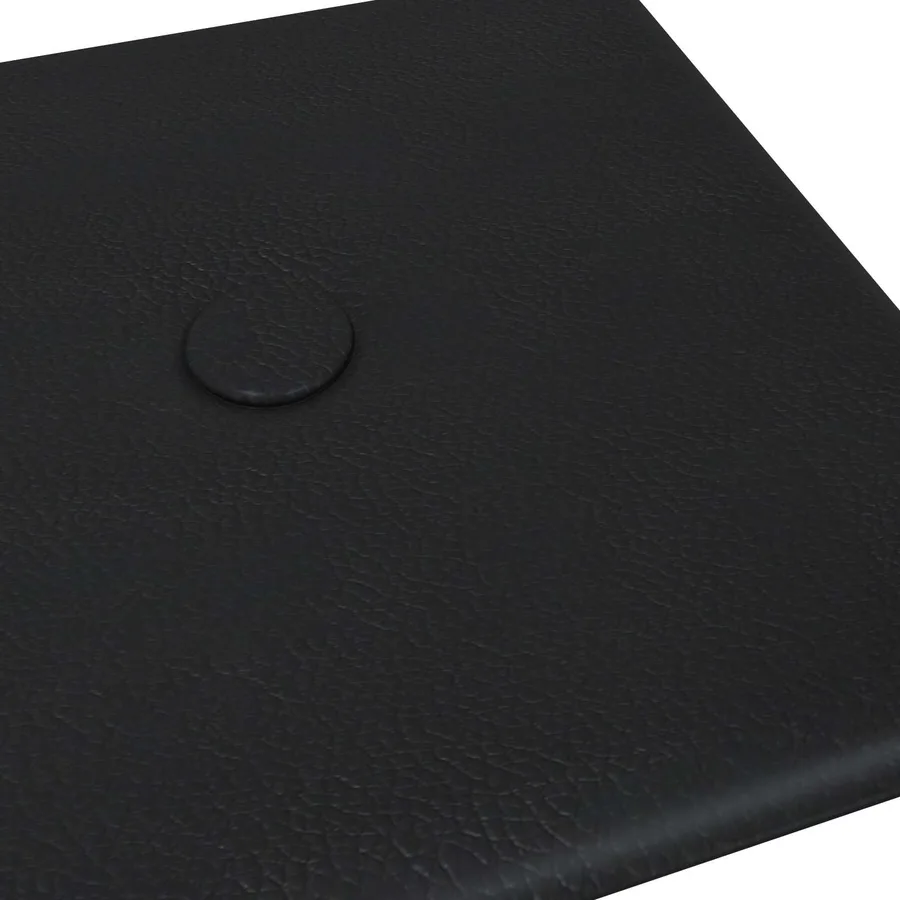 Tête de lit murale 12 pcs Noir 30 x 15 cm Simili cuir - 5