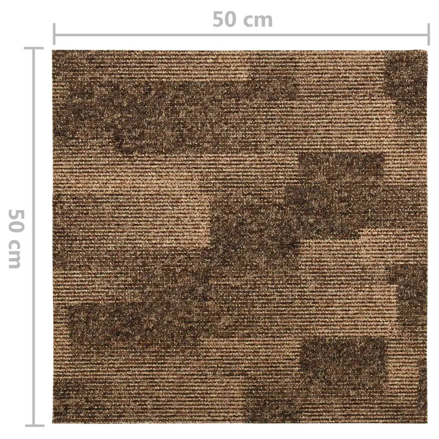 Moquette de sol 20 pcs Marron 50 x 50 cm PP - 9