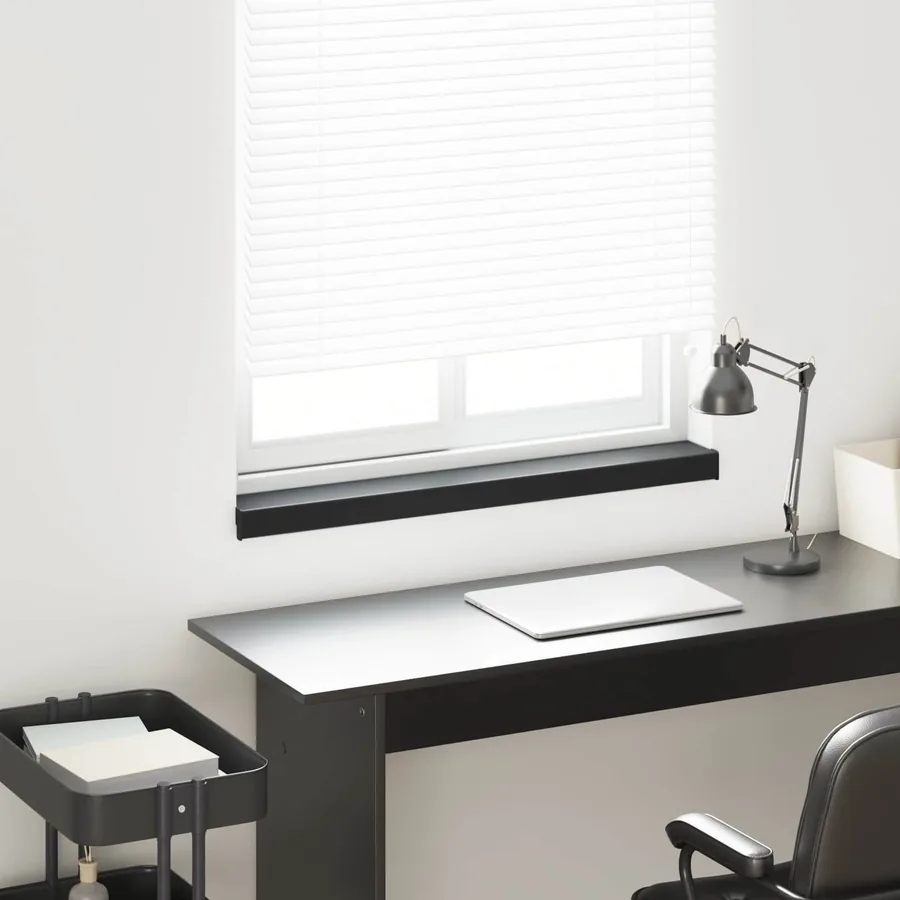 Appui de fenêtre Noir avec grain de bois 80 x 10 x 4,5 cm PVC