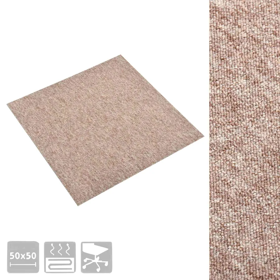 Tapis 20 pcs Beige 50 x 50 cm 100% Polypropylène - 7