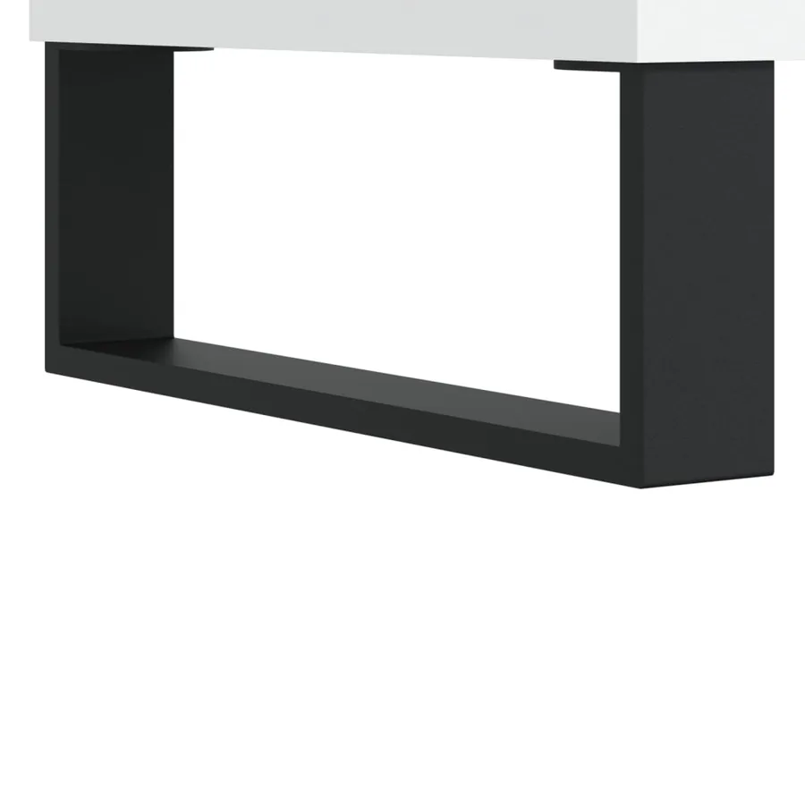 Table basse blanc 90x50x40 cm bois d'ingénierie - 11