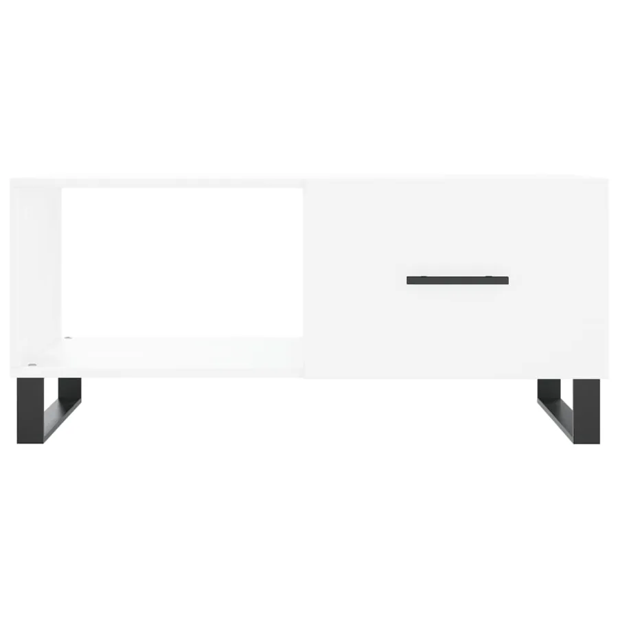 Table basse blanc 90x50x40 cm bois d'ingénierie - 5