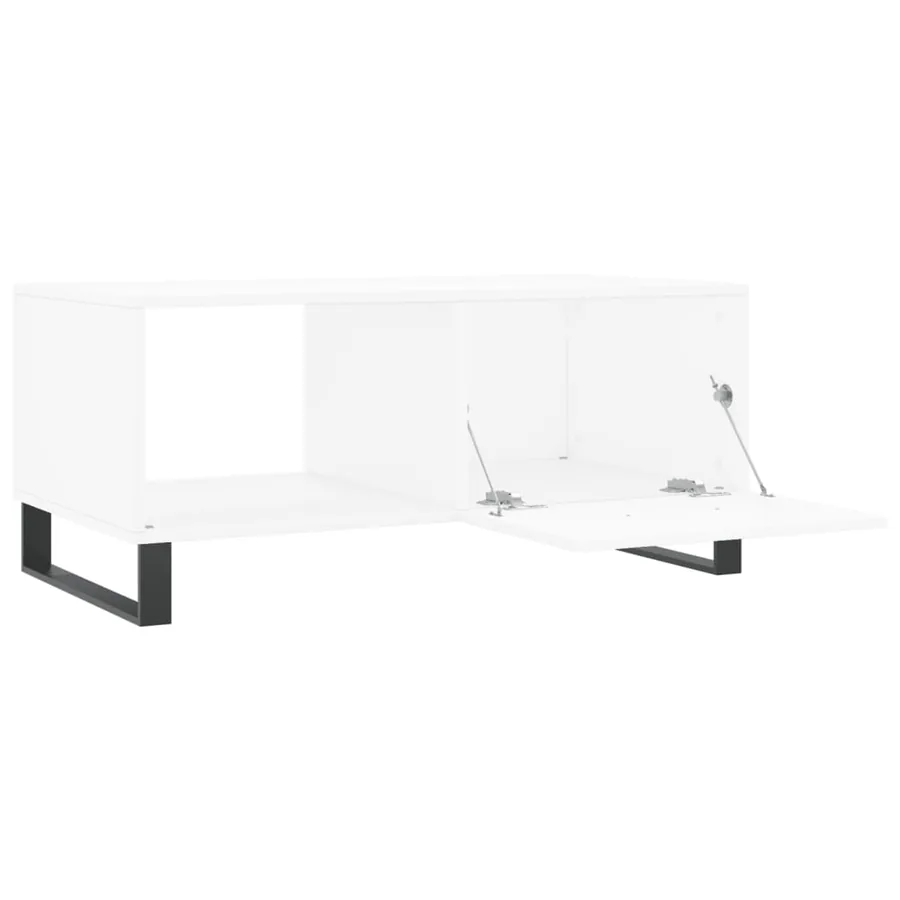Table basse blanc 90x50x40 cm bois d'ingénierie - 6