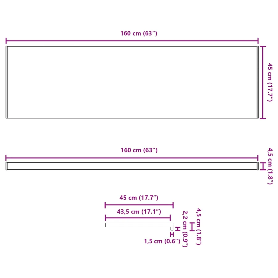 Appui de fenêtre Anthracite avec grain de bois PVC - 13