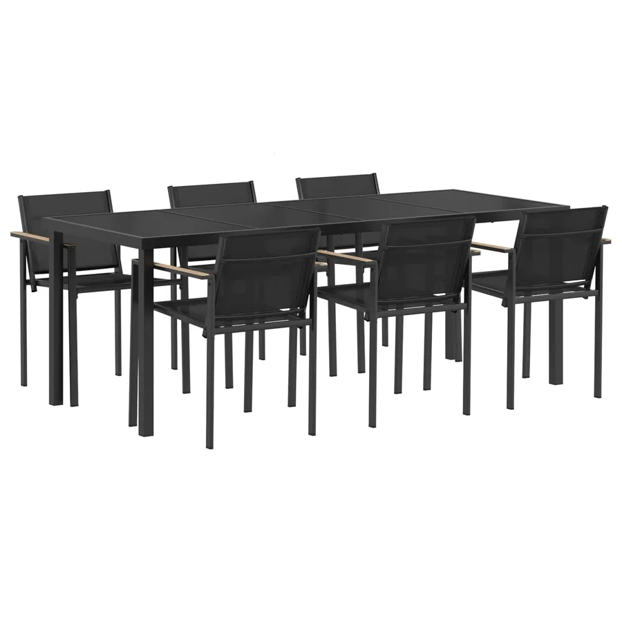 Ensemble de meubles d'extérieur 7 pcs Noir et anthracite - 2