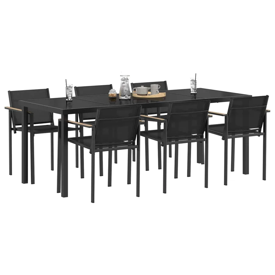 Ensemble de meubles d'extérieur 7 pcs Noir et anthracite - 3