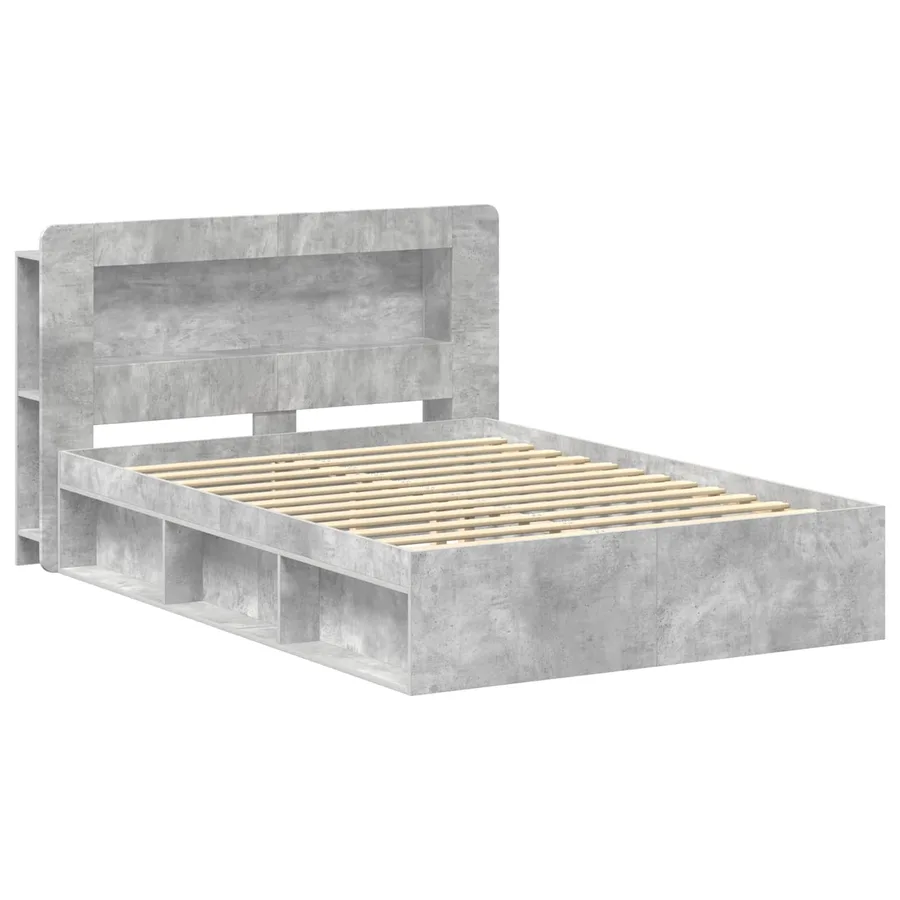 Cadre de lit avec rangement Gris béton 140 x 200 cm - 3