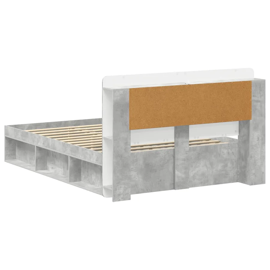 Cadre de lit avec rangement Gris béton 140 x 200 cm - 5
