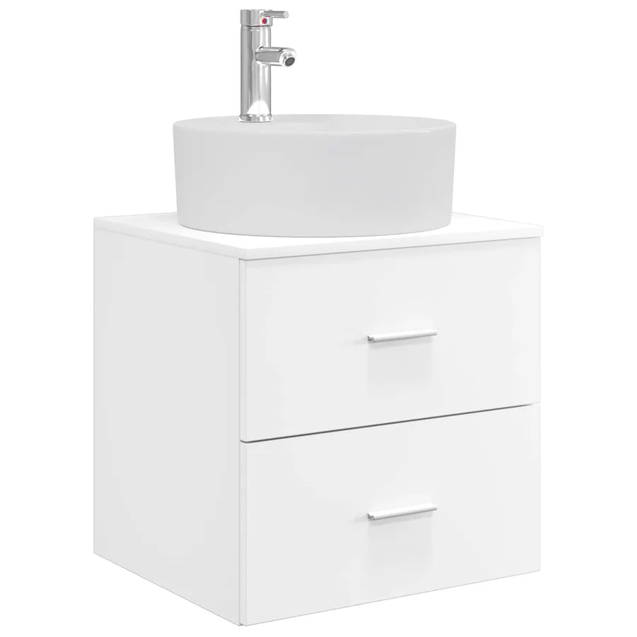 Vanité de lavabo mural Blanc 49,5 x 44,5 x 65 cm - 2