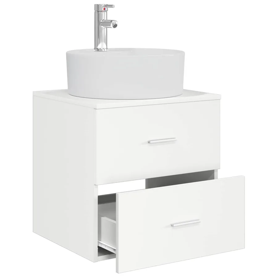 Vanité de lavabo mural Blanc 49,5 x 44,5 x 65 cm - 3