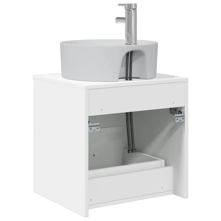 Vanité de lavabo mural Blanc 49,5 x 44,5 x 65 cm - 5