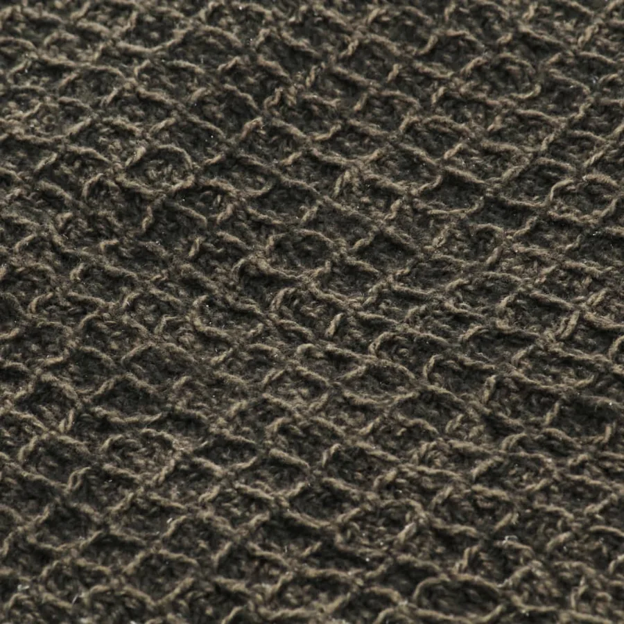 Couverture en coton 160 x 210 cm Anthracite/Marron - 5