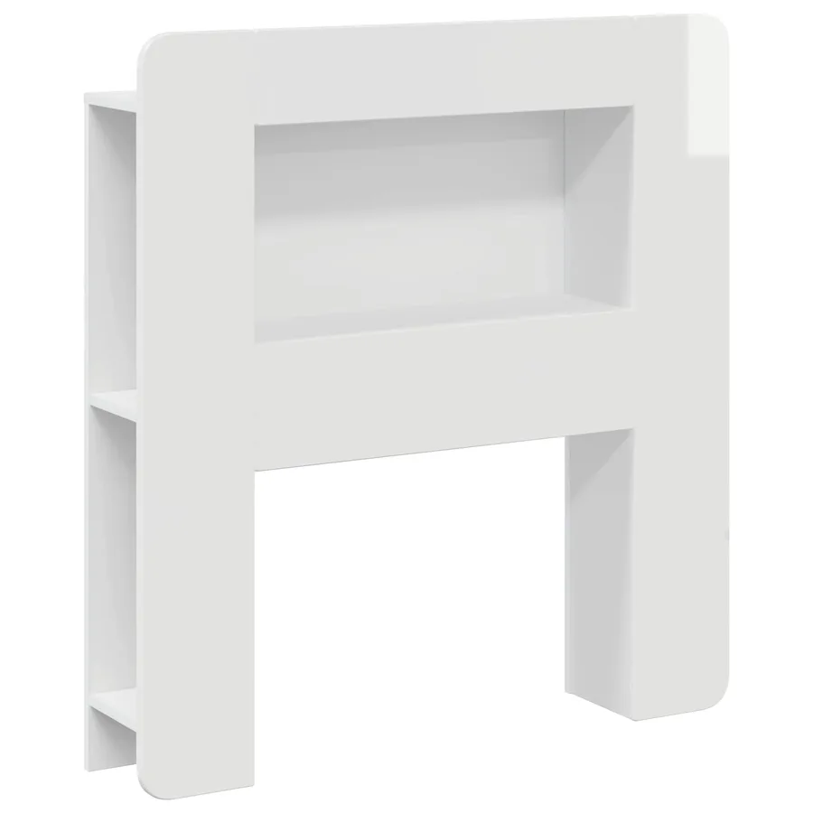 Cabinet de Tête de Lit Blanc brillant Bois d’ingénierie - 2