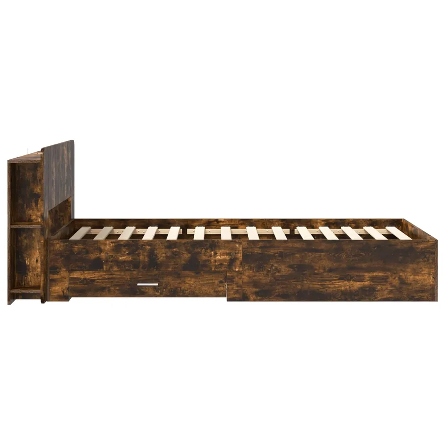 Cadre de lit avec rangement Chêne fumé 80 x 200 cm - 5