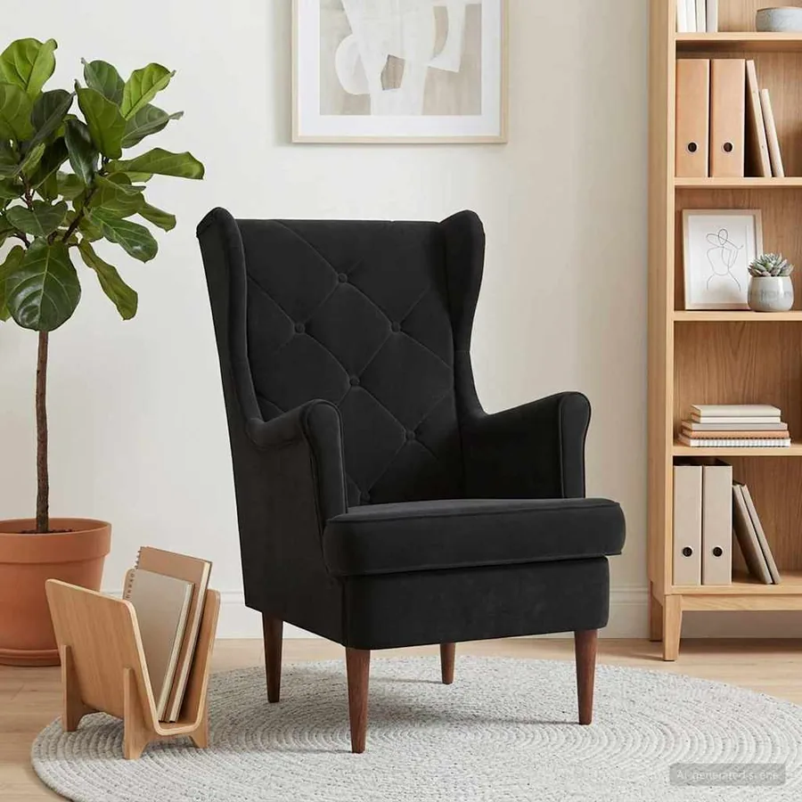 Fauteuil Noir Velours