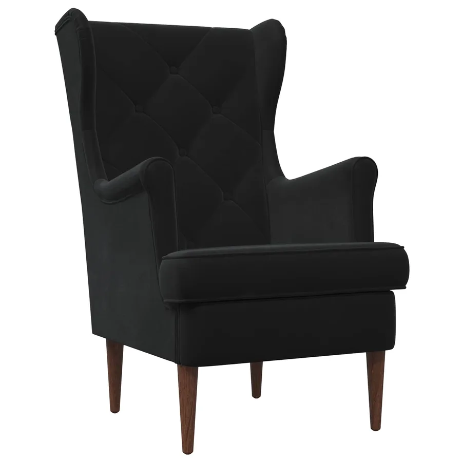 Fauteuil Noir Velours - 2