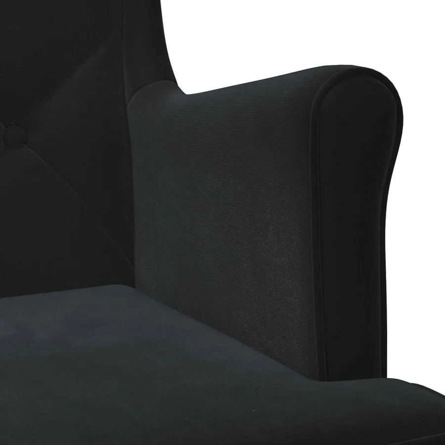 Fauteuil Noir Velours - 7
