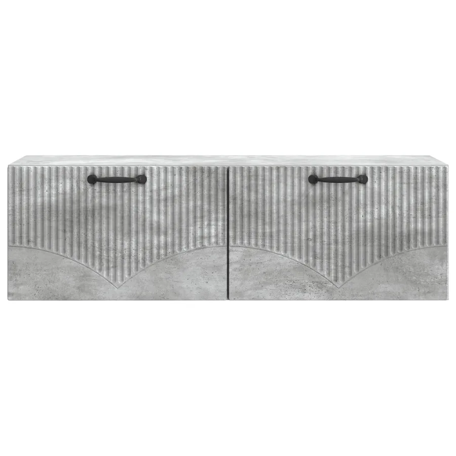Meuble TV mural Gris béton 98 x 31 x 30 cm Bois d'ingénierie - 6