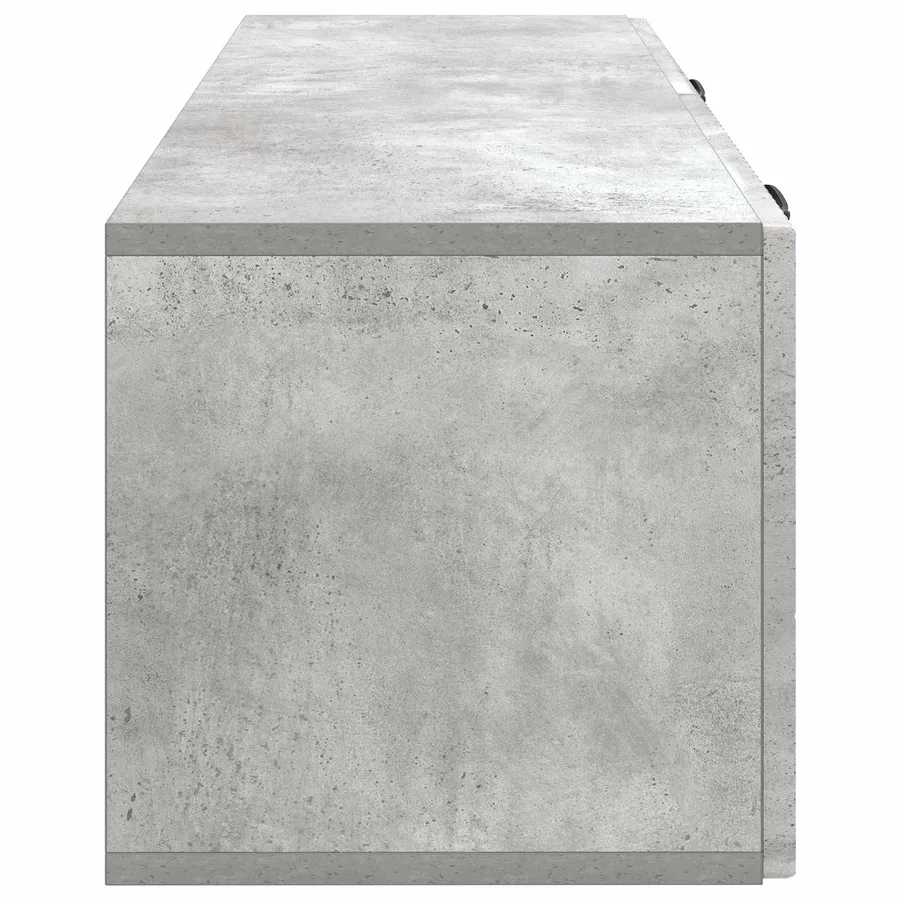 Meuble TV mural Gris béton 98 x 31 x 30 cm Bois d'ingénierie - 7