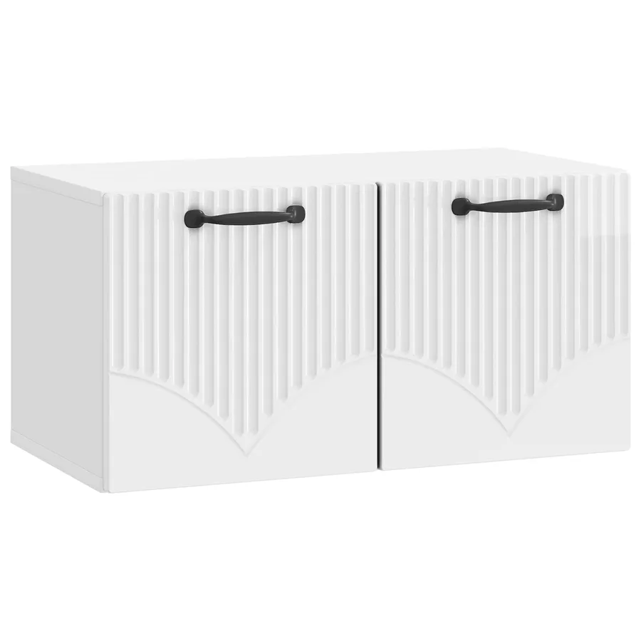 Meuble TV mural Montage mural Blanc brillant 59,5 x 31 x 30 cm - 2