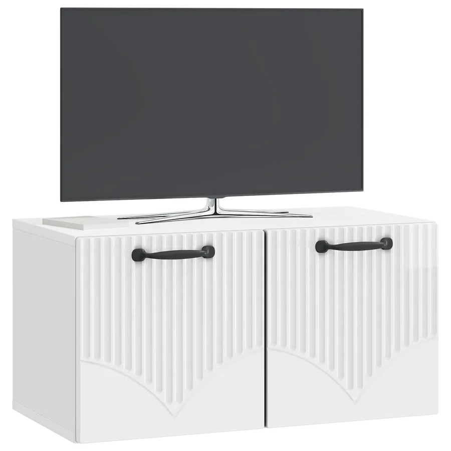 Meuble TV mural Montage mural Blanc brillant 59,5 x 31 x 30 cm - 3
