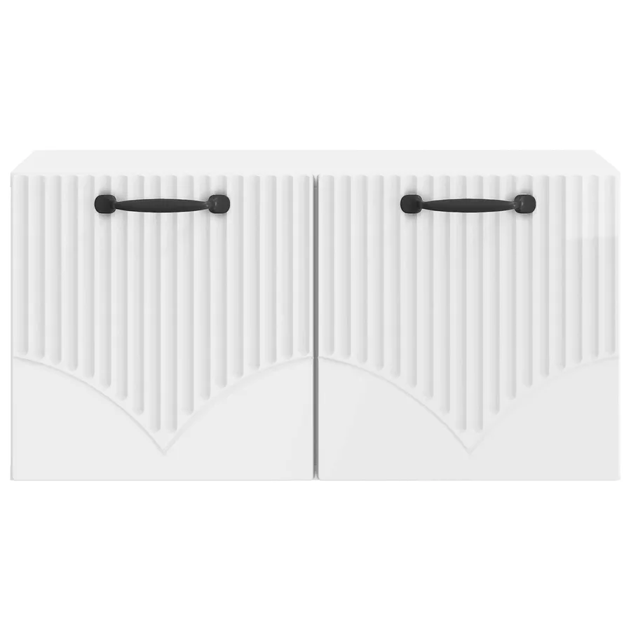 Meuble TV mural Montage mural Blanc brillant 59,5 x 31 x 30 cm - 6
