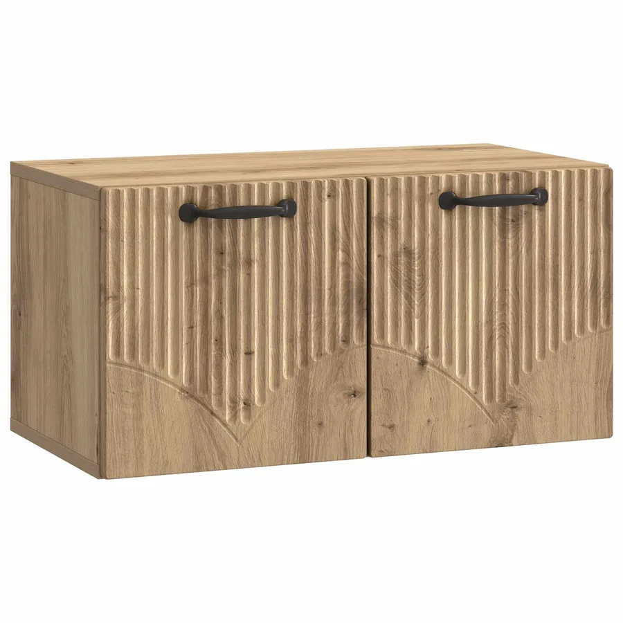 Meuble TV mural 59,5 x 31 x 30 cm Chêne artisanal - 2