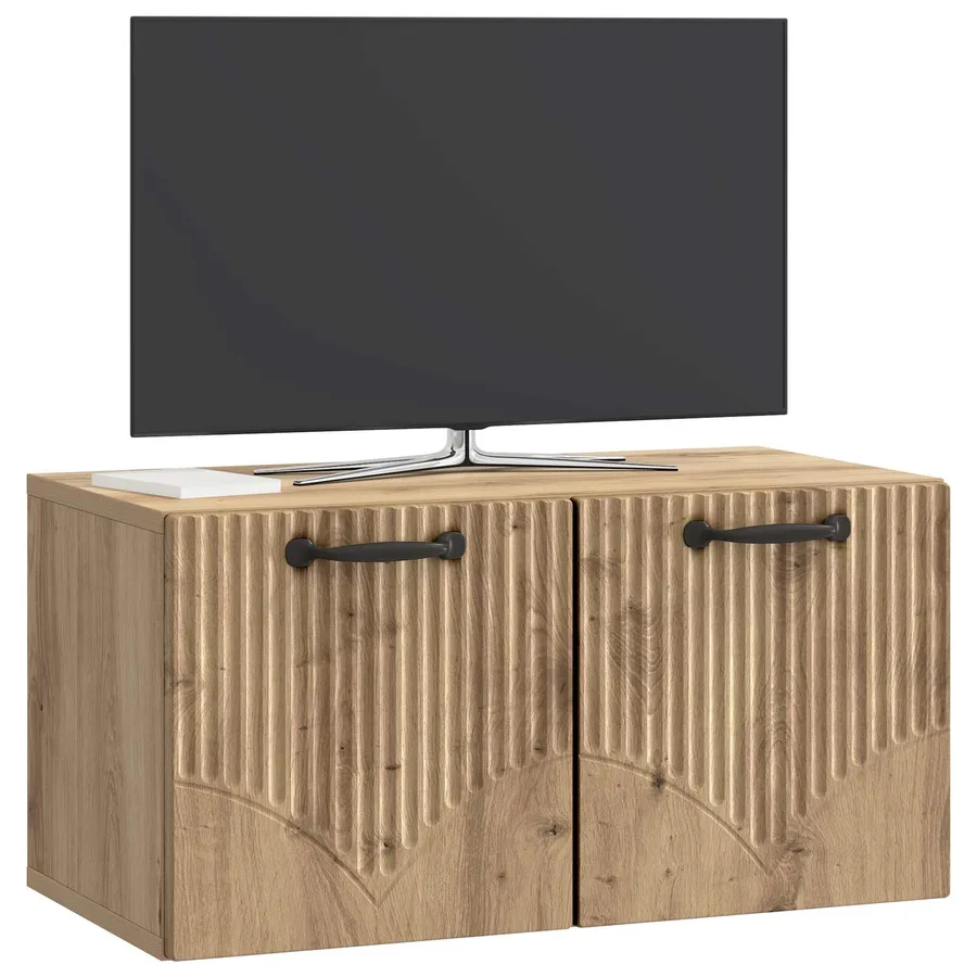 Meuble TV mural 59,5 x 31 x 30 cm Chêne artisanal - 3