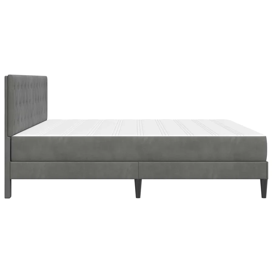 Cadre de lit avec matelas Gris foncé 180 x 200 cm Velours - 7
