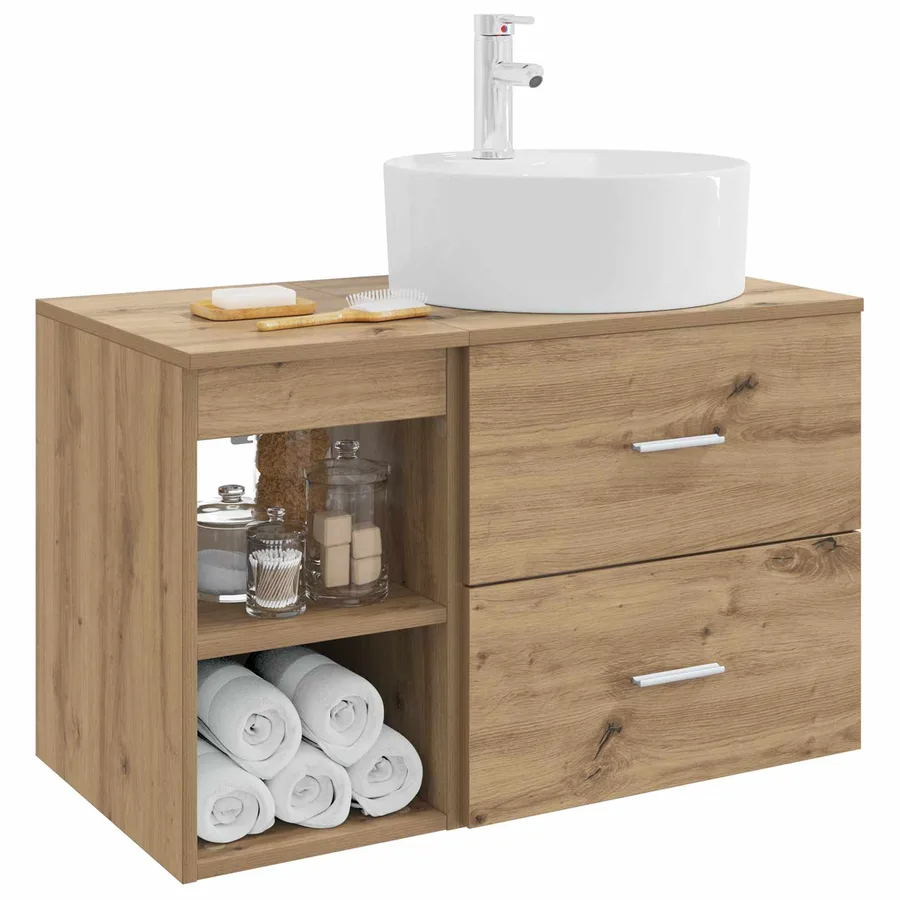 Ensemble de mobilier de salle de bain 2 pc Chêne artisanal - 3