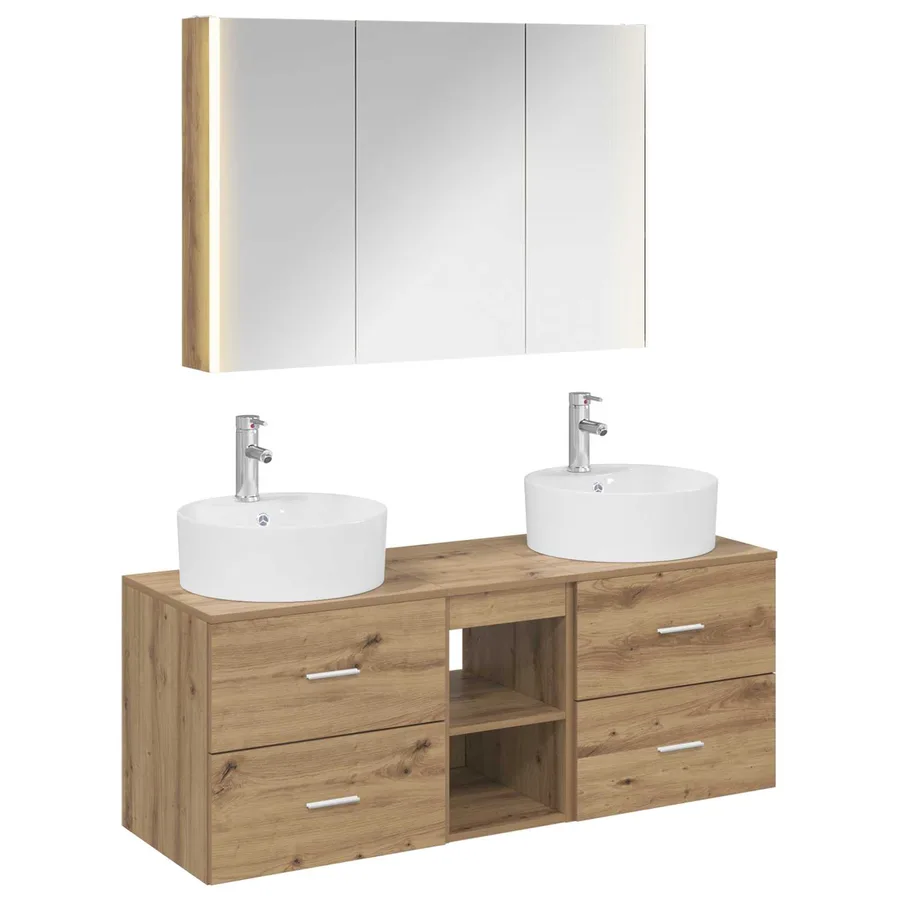 Ensemble de mobilier de salle de bain 4 pc Chêne artisanal - 2