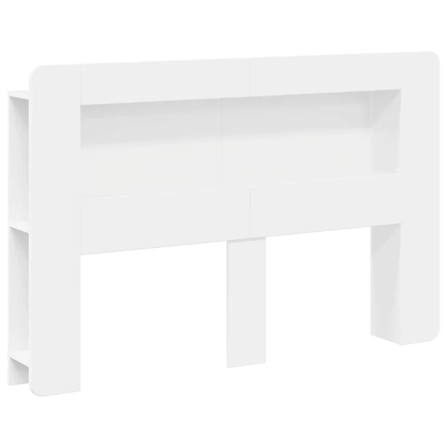 Cabinet de Tête de Lit avec stockage Blanc Bois d’ingénierie - 2