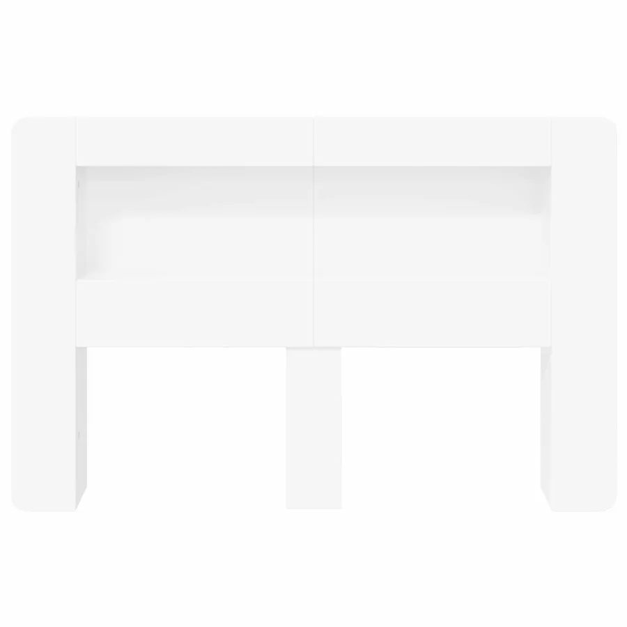 Cabinet de Tête de Lit avec stockage Blanc Bois d’ingénierie - 5