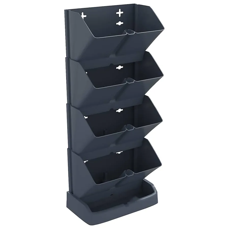 Ensemble de jardinières verticales 4 pcs Anthracite PP - 2