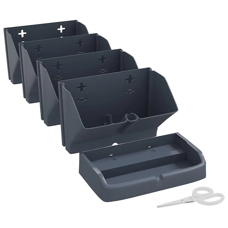 Ensemble de jardinières verticales 4 pcs Anthracite PP - 6