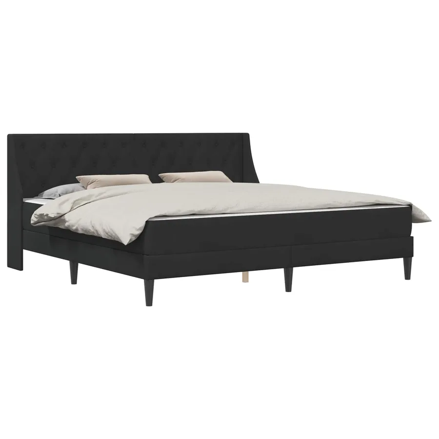 Cadre de lit avec matelas Noir 180 x 200 cm Velours - 2