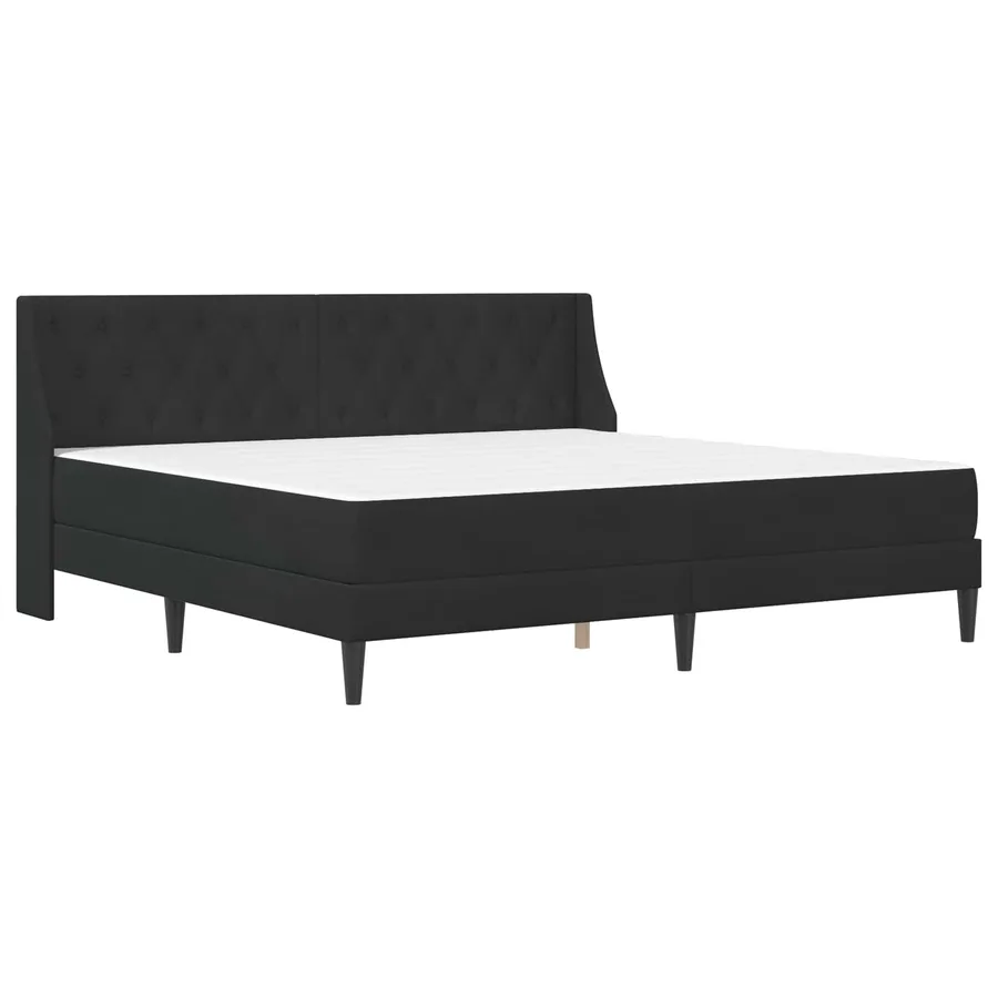Cadre de lit avec matelas Noir 180 x 200 cm Velours - 3