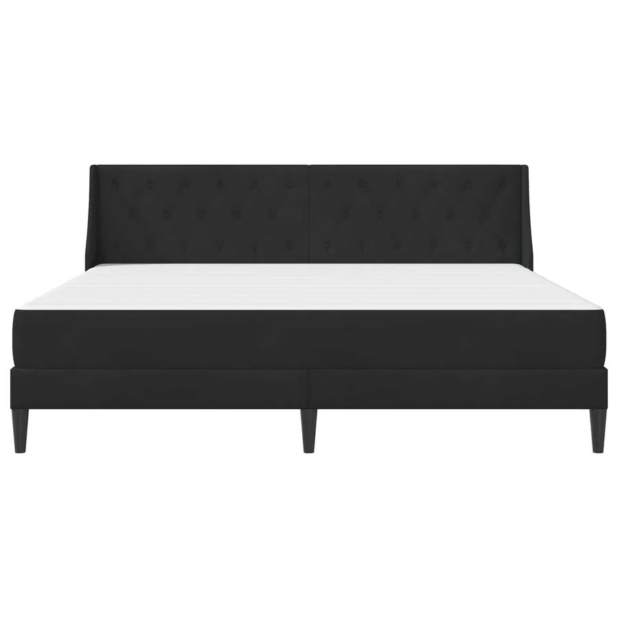 Cadre de lit avec matelas Noir 180 x 200 cm Velours - 6