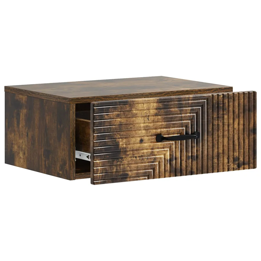 Cabinet de chevet mural 2 pcs Chêne fumé 49 x 34,5 x 20 cm - 6