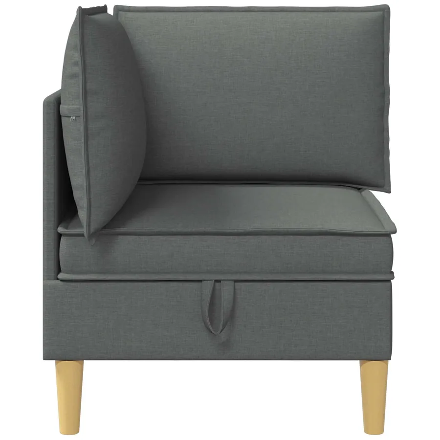 Canapé d'angle avec rangement Gris foncé Tissu - 5