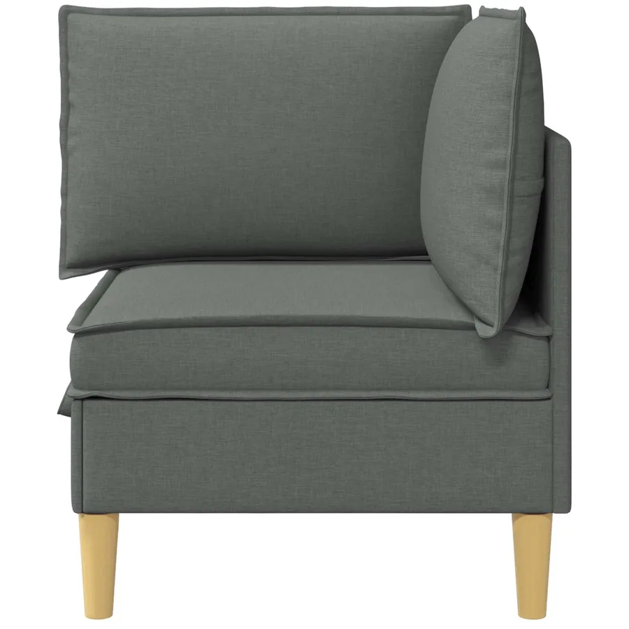 Canapé d'angle avec rangement Gris foncé Tissu - 6