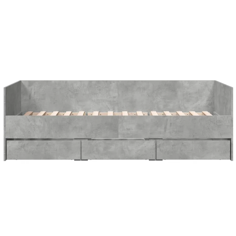 Lit d'appoint avec tiroir Gris béton Bois d'ingénierie - 5