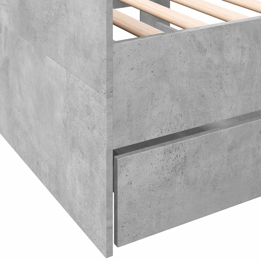 Lit d'appoint avec tiroir Gris béton Bois d'ingénierie - 7