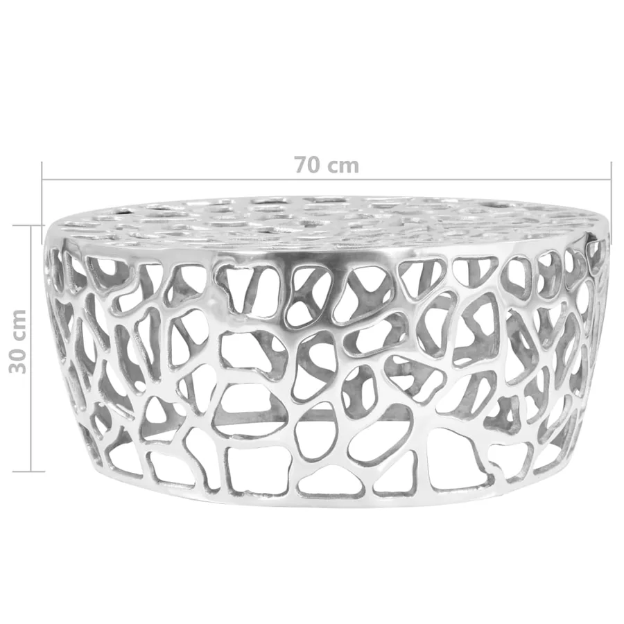 Table basse Aluminium moulé 70x30 cm Argenté - 6