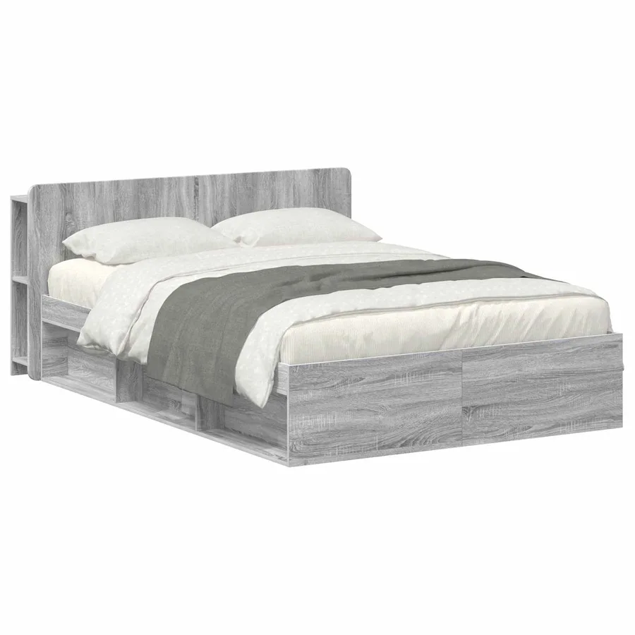 Cadre de lit avec rangement Sonoma gris 140 x 200 cm - 2