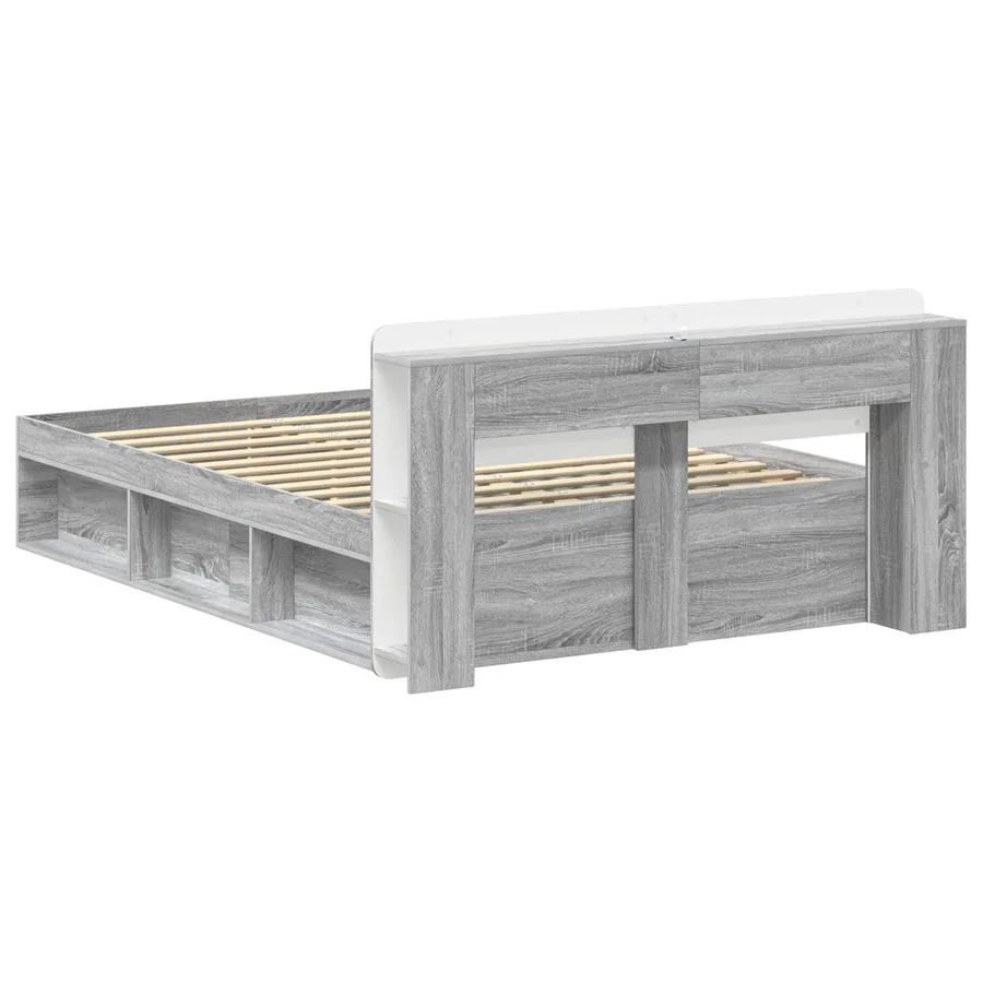 Cadre de lit avec rangement Sonoma gris 140 x 200 cm - 5