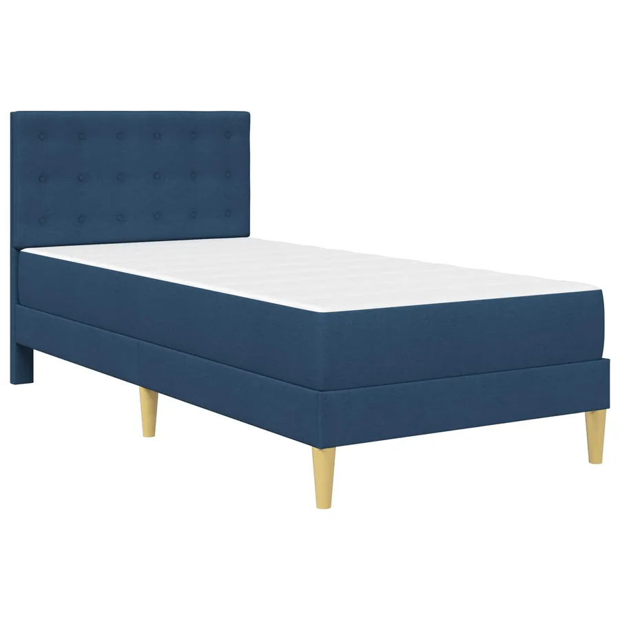 Cadre de lit avec matelas Bleu 80 x 200 cm Tissu - 3