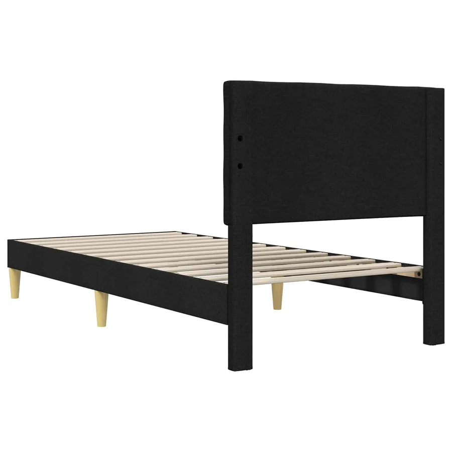 Cadre de lit avec tête de lit Noir 90 x 190 cm Tissu - 6