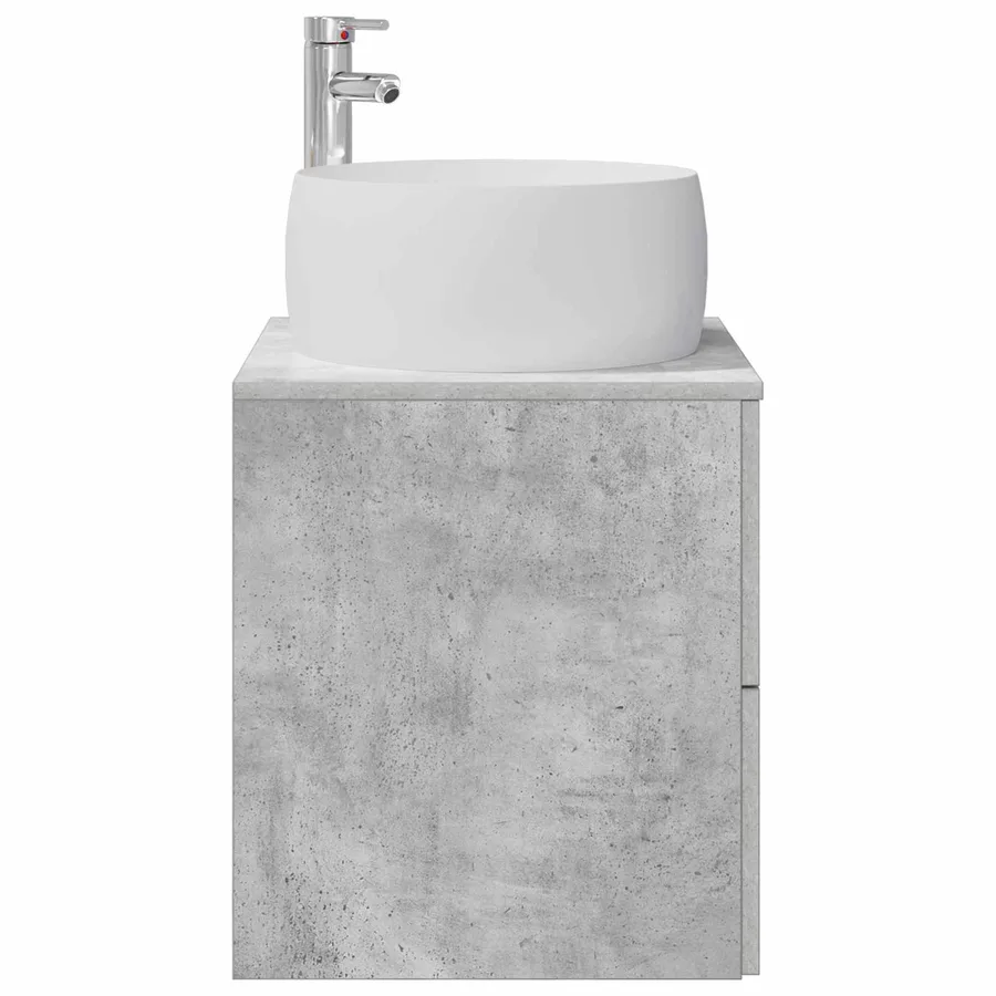 Vanité de lavabo mural Gris béton 49,5 x 44,5 x 66 cm - 4